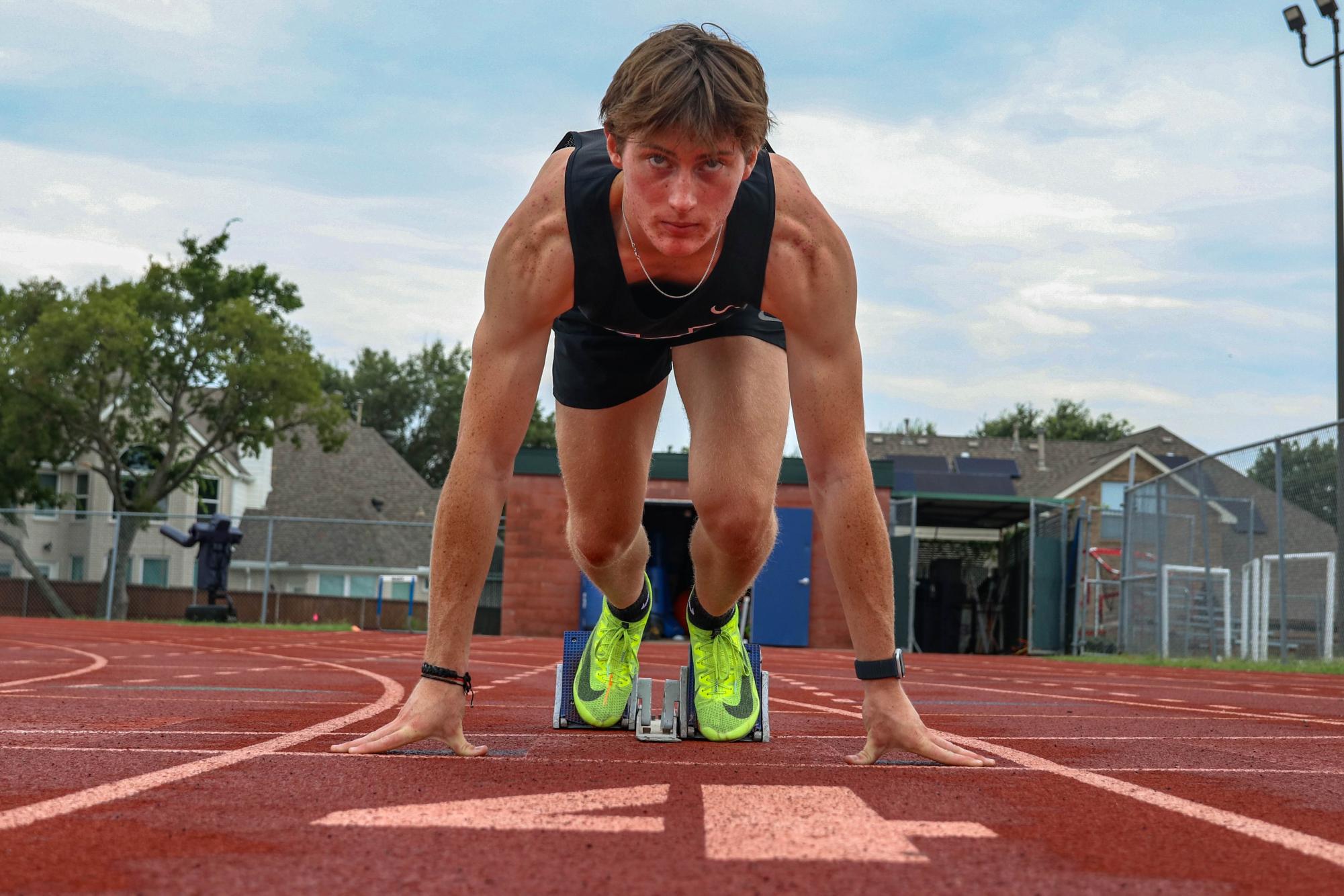 Senior track sprinter Cole Coppedge beat the 19-year-old 100-meter dash school record in April. He finished with a time of 10.53 seconds, beating the previous record of 10.56 seconds. “I was trying to calm myself [before the race],” Coppedge said. “If you look at the Olympians, they’re just normal people standing up there. They’re not shaking; they’re kind of talking with each other, trying to calm themselves.”