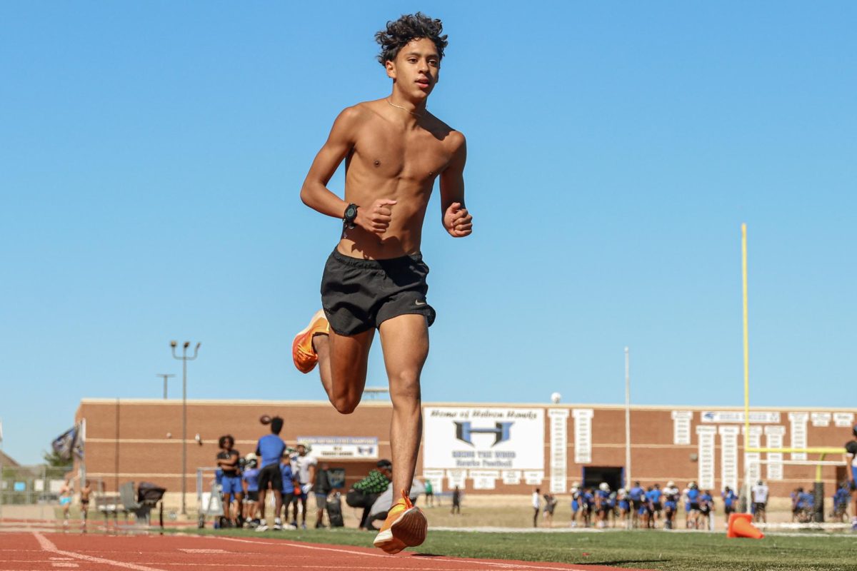 Senior Elijiah Rivera-Campos runs during a practice on Oct. 16. Rivera-Campos placed seventh in the Regional Championships on Oct. 21, advancing to the State Championship in Round Rock on Nov. 1.