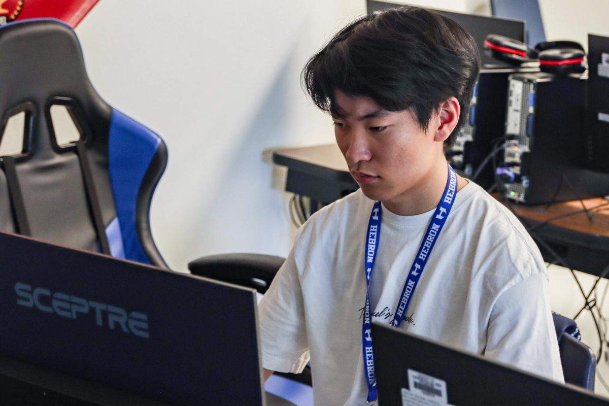 “League of Legends” team captain Thomas Cho practices in the Esports room after school on Oct. 17. Esports competes in Texas Scholastic Esports (TexSEF) and High School Esports League (HSEL).