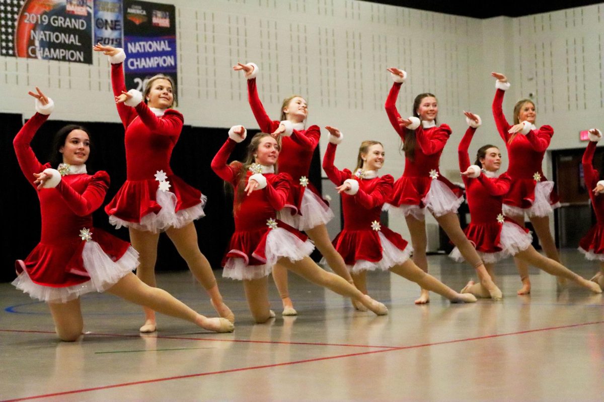  The Silver Wings perform their first dress rehearsal before school on Dec. 9. This dance was a recreation of a Rockettes routine from their Radio City Christmas Spectacular.